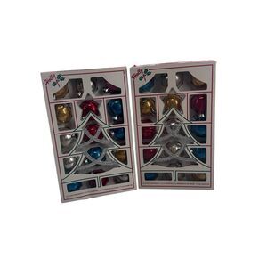 Vintage Holly Brand Glass Christmas Ornaments Multicolored 2 Boxes of 15 USAMade